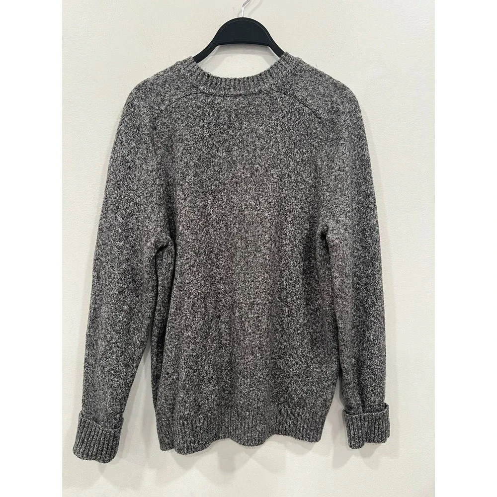 Banana Republic Sweater Men's Medium Gray Marled Cotton Blend Crewneck Sweater